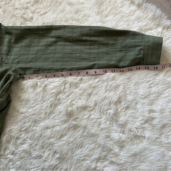 Madewell Top Ruffle-Collar Button-Up Shirt in Syril Plaid Faded Palm 0 NWT New - Picture 12 of 12